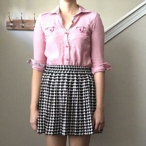 Zara Longsleeve Button-down Red Tunic With Pockets